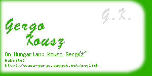 gergo kousz business card